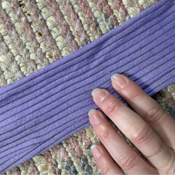 Reformation Purple Ribbed Cardigan - Picture 7 of 10